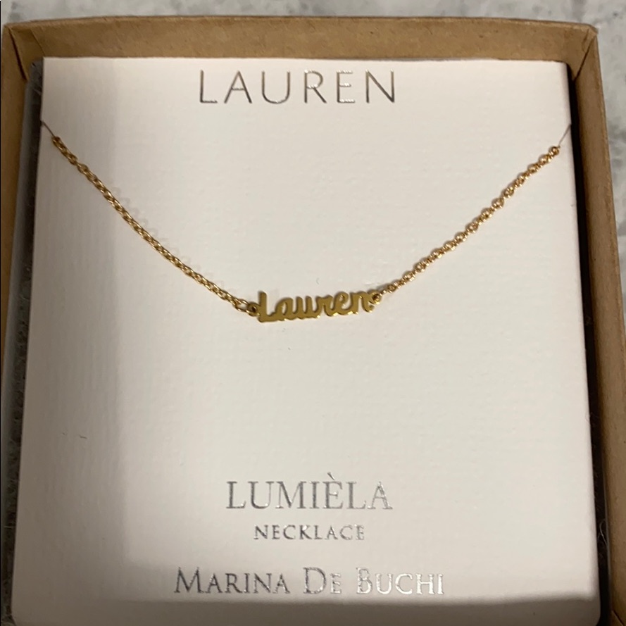 New Lumiela Gold Finish Lauren Necklace 6$